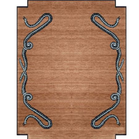 Serpentine Border Wool Rug